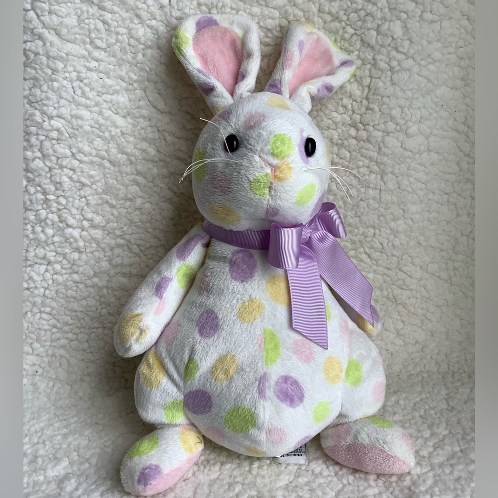 GANZ Eggstella Polka Dot Bunny Rabbit Plush Stuffed Animal Toy